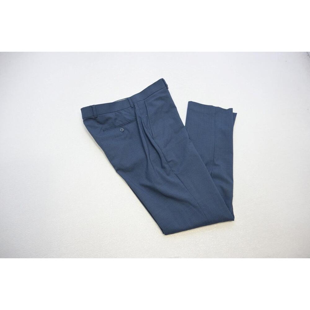 Penguin Munsingwear Plaid Wool-Poly‎ Dress Pants Stretch Flat Mens Size 34 x 32